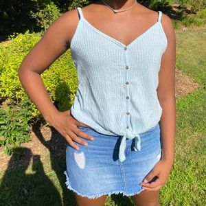 Target Knotted Up Summer Button Up Tank